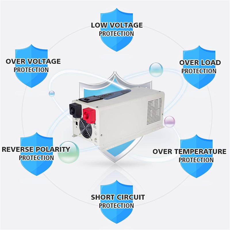 Passpower 1000 Watt Low frequency Pure Sine Wave Power Inverter Charger - 12 Volt dc to 120 volt ac