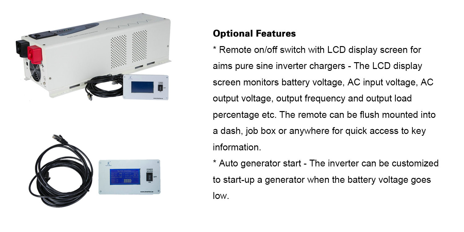 4000 Watt 24 Volt DC 120 Volt AC low frequency pure sine wave inverter charger 4KW PS-4000