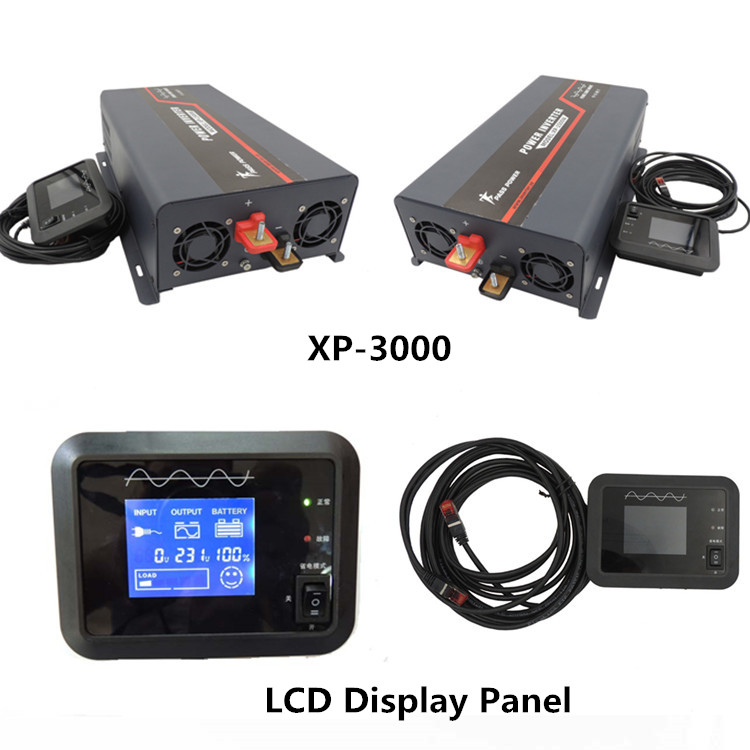 XP-3000  3000 watt 12 volt dc to 220 volt 230 volt ac offgrid power pure sine power inverter black