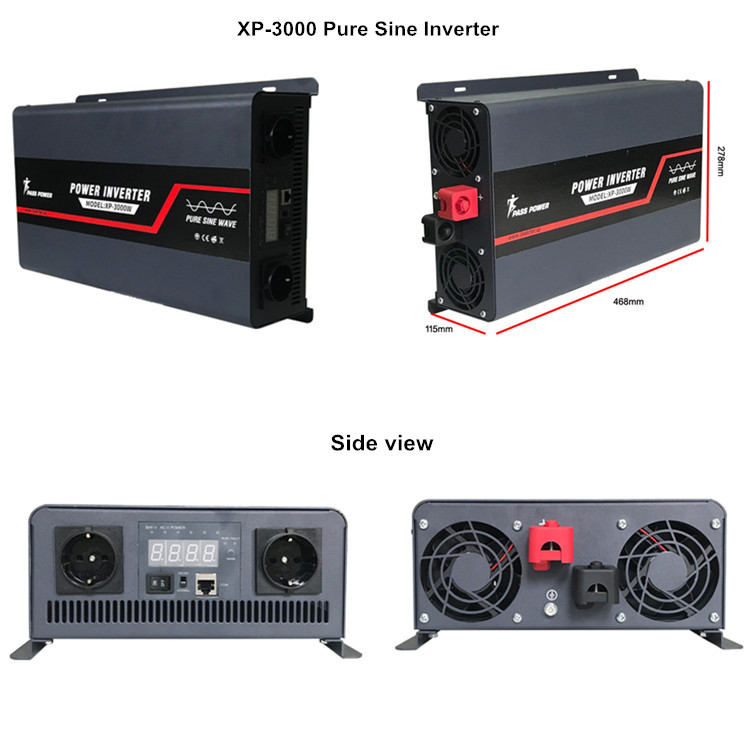 XP-3000 3000 watt 12 volt dc to 110 volt 120 volt ac offgrid power pure sine power inverter black