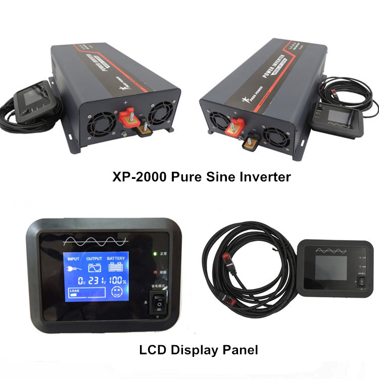 XP-2000  New 2000 watt 12 vdc to 220 vac offgrid Power pure sine wave Inverter black for home backup power