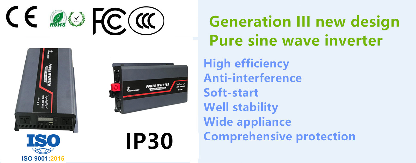 New 1500va 1500w dc to ac pure sine wave power inverter with LED  LCD display panel for home use XP1500