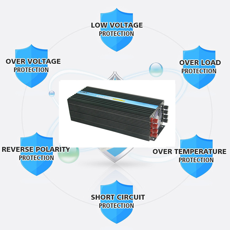 P-6000 6000w 12v 220v 230v pure sine wave dc to ac high frequency inverter 6kw for rv car truck ambulance camper trailer