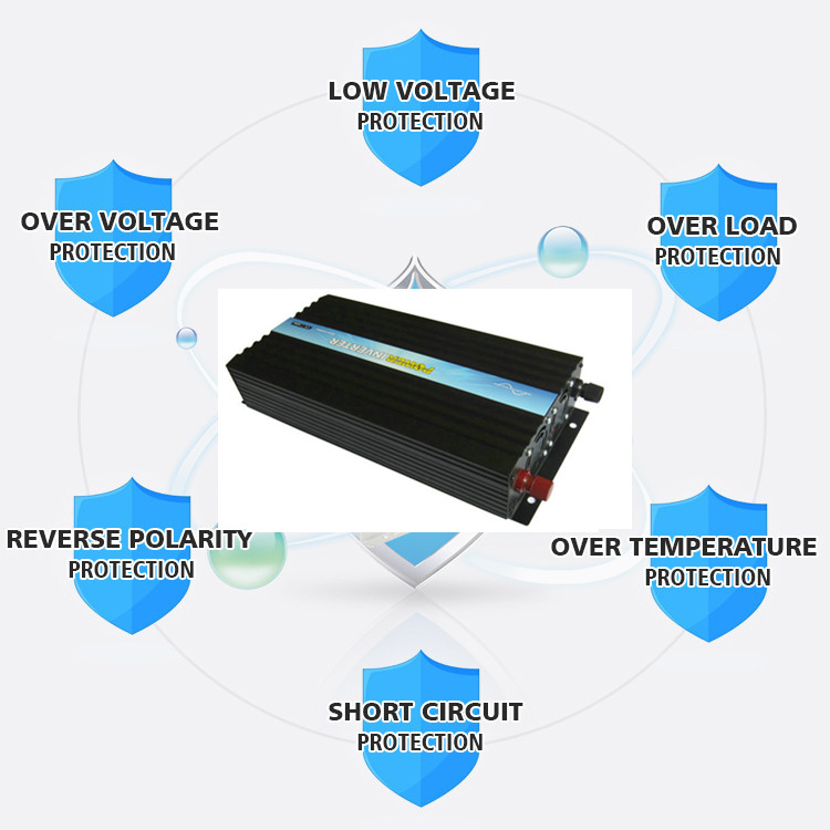 P-2000  High frequency Pure Sine Wave Power Inverter 1000w 12v DC to  220v AC