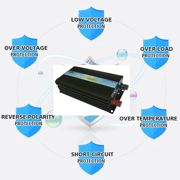P-1000  High frequency Pure Sine Wave Power Inverter 1000w 12v DC to  220v AC