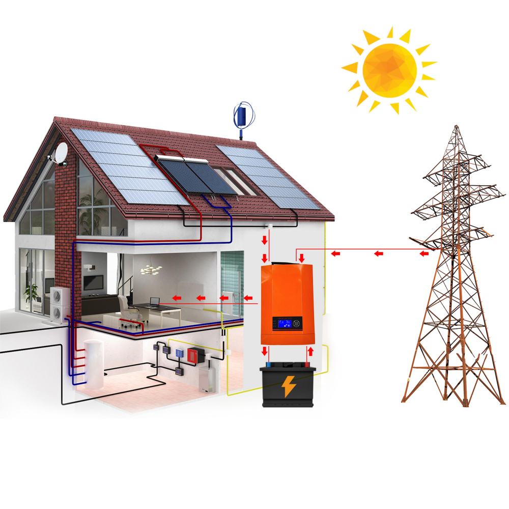 3500W Solar Hybrid Inverter Pure Sine Wave with 100A MPPT Solar Charge Controller 24VDC to 230VAC With WiFI