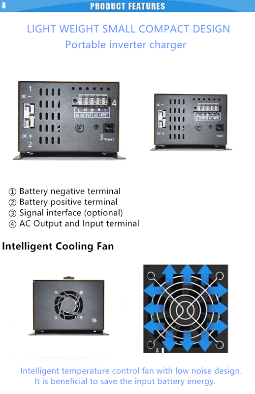 Low frequency micro portable QSP series pure sine wave 600w dc to ac power inverter wth charger