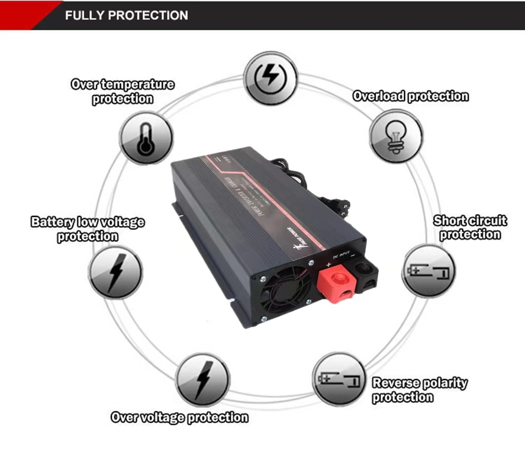 1500w Off Grid High Frequency Pure Sine Wave Inverter With 10A Battery Charger and UPS Built in for home application