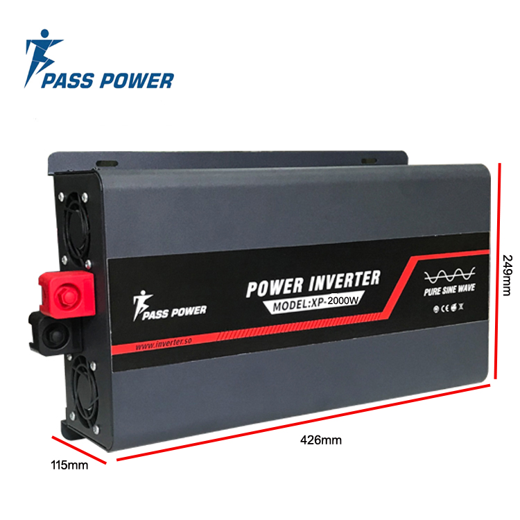 XP-2000 New high frequency 2000 watt 24 vdc to 220 vac pure sine wave power inverter black