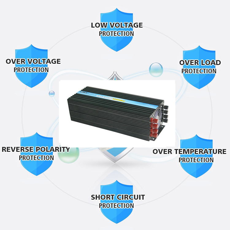 P-6000 6000w offgrid pure sine wave dc to ac high frequency inverter 6kw 24 volt to 110 volt for home use,solar power system and caravan